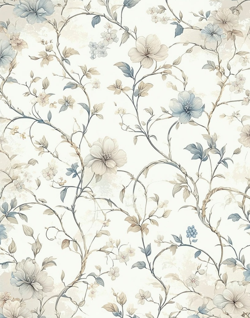 Vintage Floral Vine Pattern Rug
