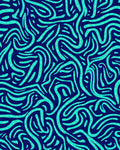 Aqua Swirl Pattern Dark Blue Rug