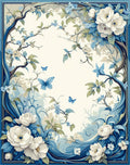 Whimsical Blue Floral Butterfly Embrace Rug