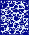 Blue Paw Print Pattern Rug
