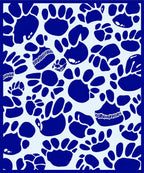 Blue Paw Print Pattern Rug