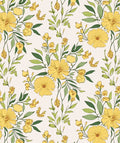 Yellow Floral Botanical Whimsical Pattern Rug