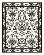 Classic Floral Scroll Work Design Rug