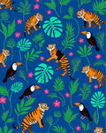 Tiger and Toucan Jungle Pattern Rug