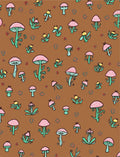 Whimsical Mushroom Leafy Nature Pattern Rug