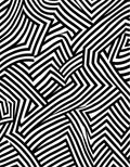 Striking Black and White Geometric Maze Rug