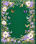 Vibrant Butterfly Floral Border Design Rug