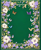Vibrant Butterfly Floral Border Design Rug