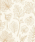 Botanical Line Art Floral Pattern Rug