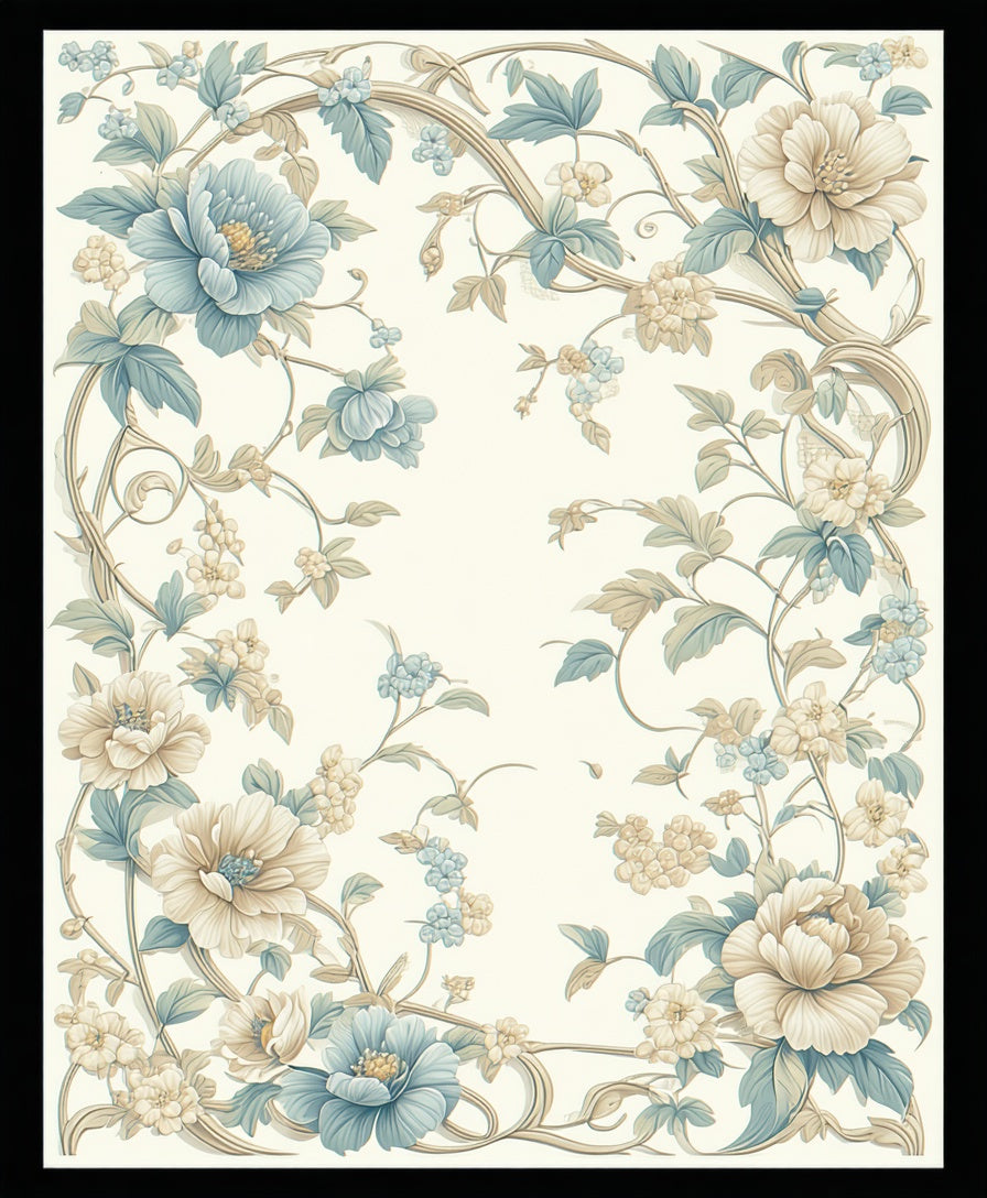 Elegant Floral Vine Pattern Rug