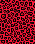 Vibrant Red Leopard Pattern Rug