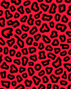 Vibrant Red Leopard Pattern Rug