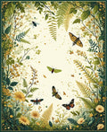 Enchanting Garden Butterfly Nature Scene Rug