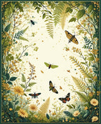 Enchanting Garden Butterfly Nature Scene Rug