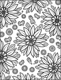 Bold Floral Outline Pattern Rug