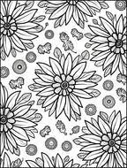 Bold Floral Outline Pattern Rug