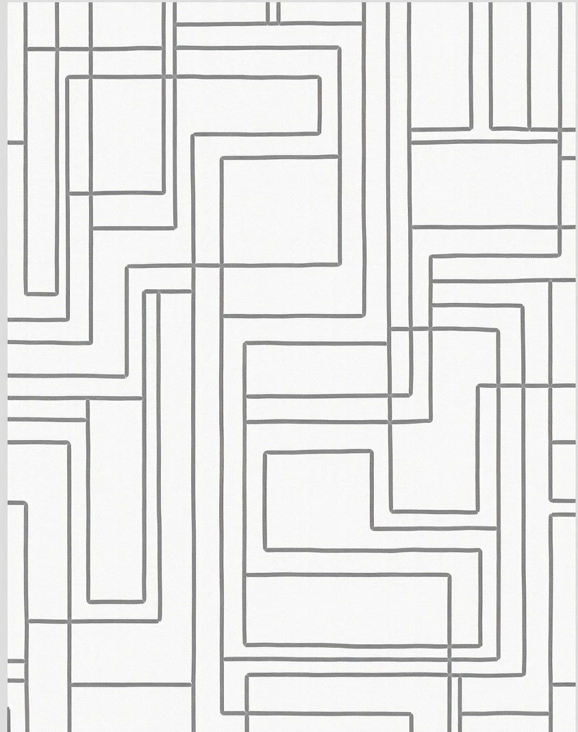 Minimalist Gray Abstract Geometric Rug