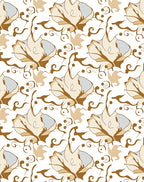 Terra Cotta Floral Swirls Pattern Rug