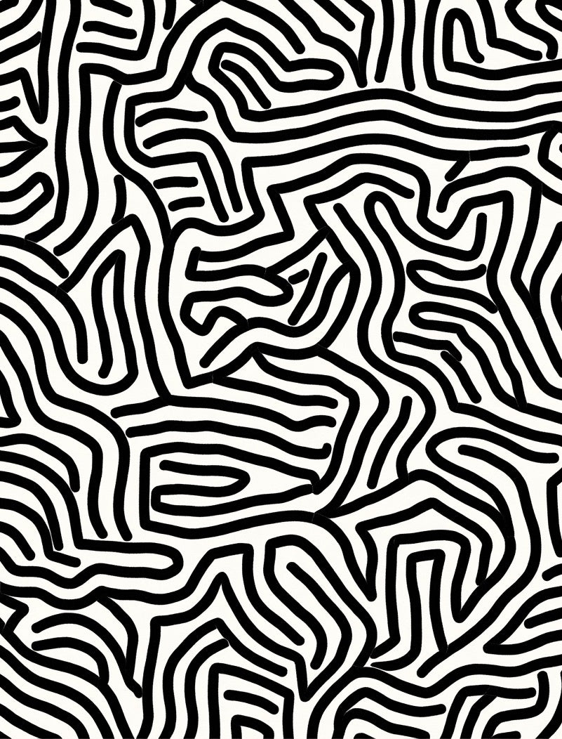 Abstract Maze Pattern Rug