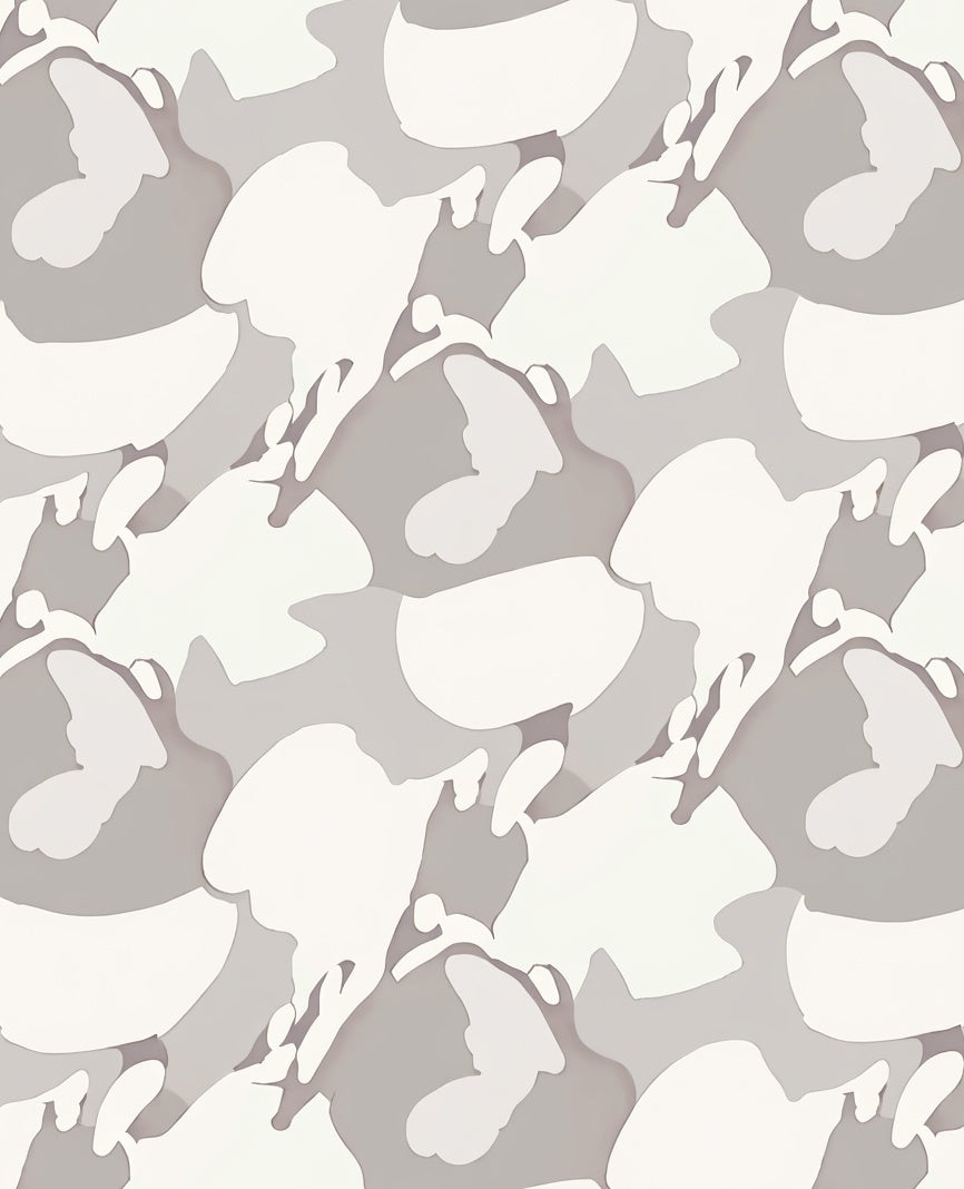 Soft Neutral Abstract Camouflage Design Rug