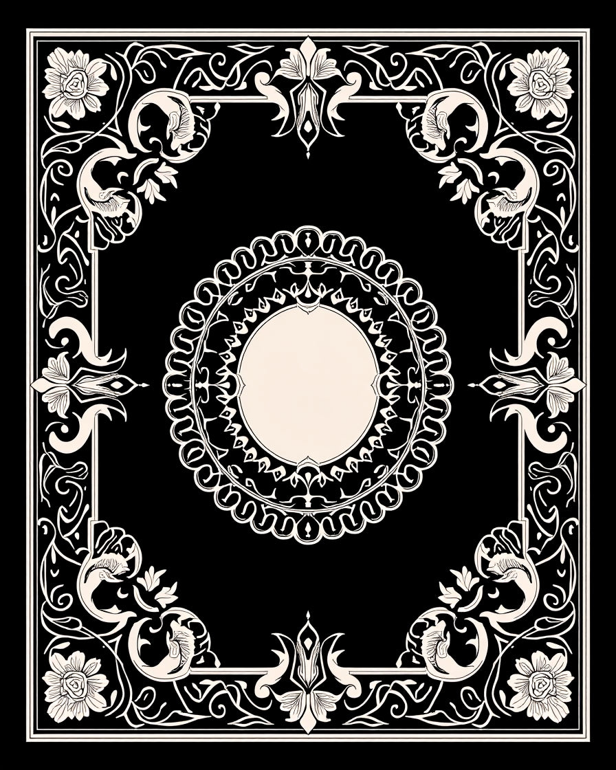 Ornate Floral Border With Central Medallion Rug