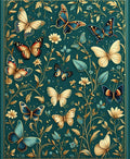 Emerald Garden Butterfly Pattern Rug