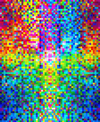 Vibrant Pixelated Psychedelic Abstract Rug