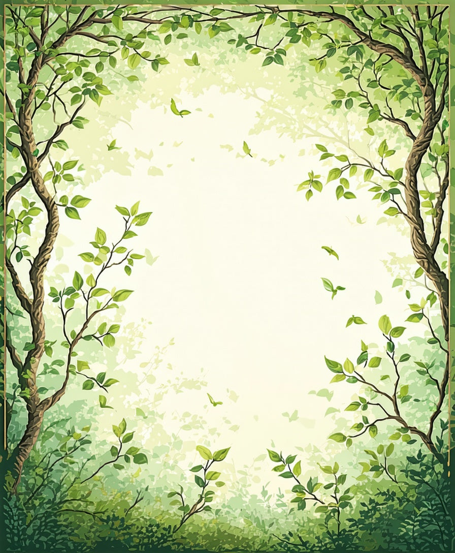 Verdant Forest Canopy With Leaves Rug