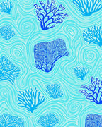 Oceanic Coral Swirl Pattern Rug
