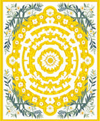 Golden Floral Maze Inspired Design Rug