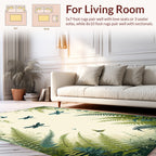 Vintage Summer Meadow Dragonfly Design Rug