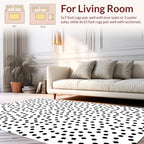 Abstract Scattered Dots Squares Rug