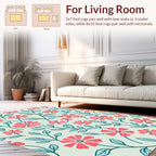Coral Floral Vine Pattern Rug