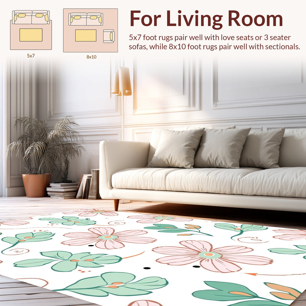 Abstract Floral Swirls Design Rug