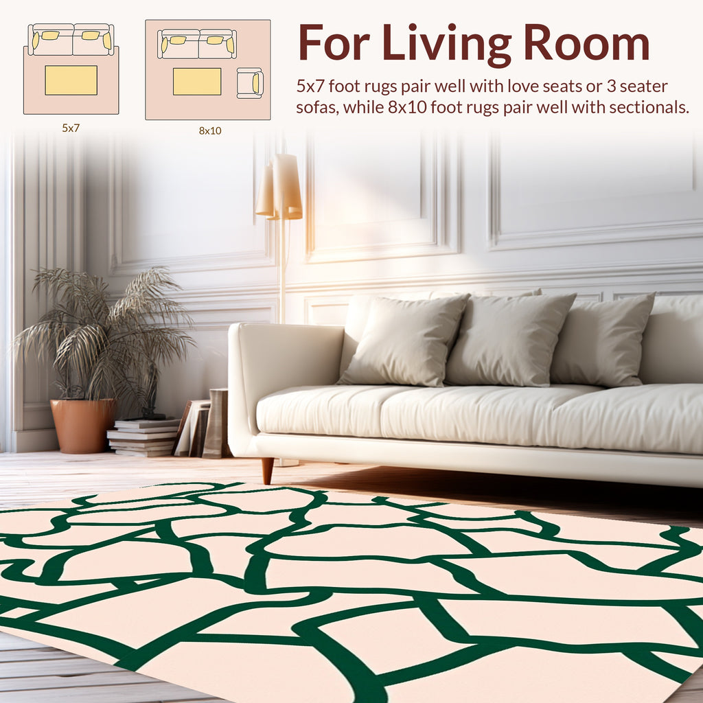 Abstract Organic Green Contour Rug
