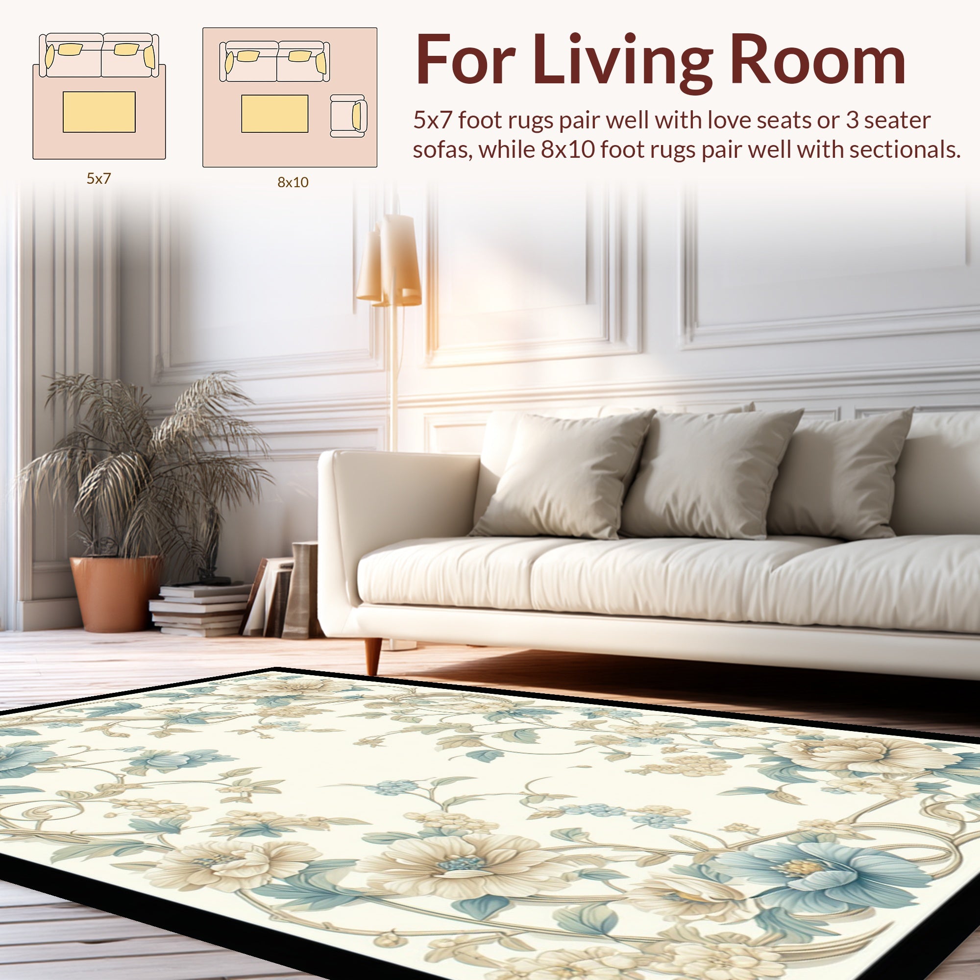 Elegant Floral Vine Pattern Rug