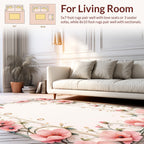 Pink Blossom Floral Vine Pattern Rug