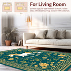 Enchanted Unicorn Floral Border Rug