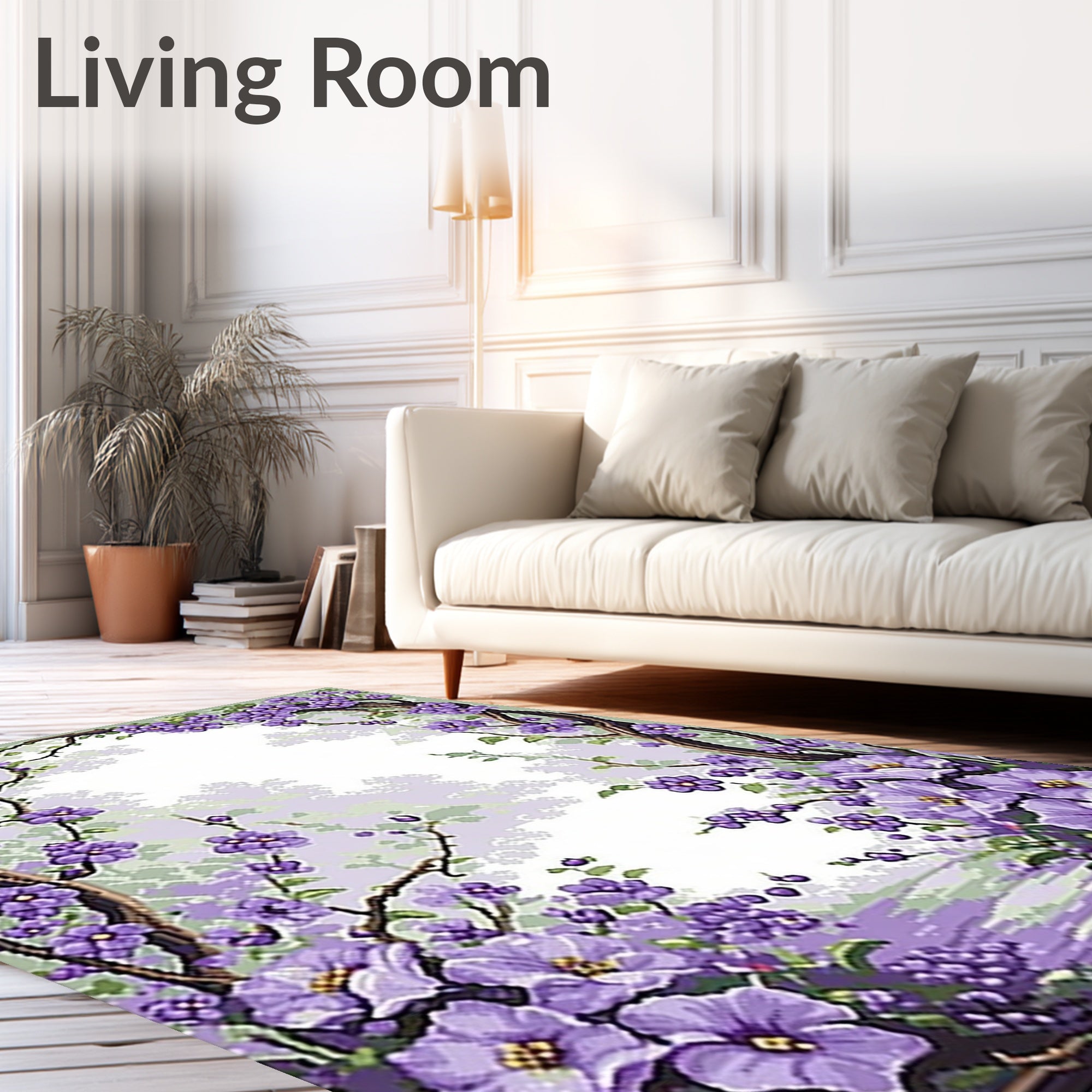 Arched Floral Vignette Nature Design Rug