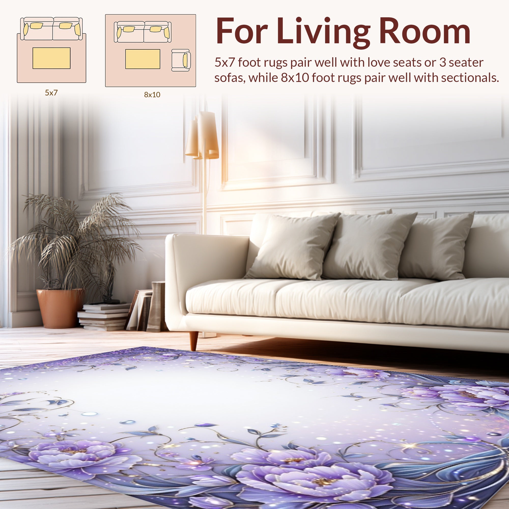 Enchanting Floral Whimsical Pattern Rug