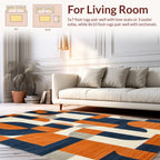 Abstract Geometric Shapes Block Pattern Rug