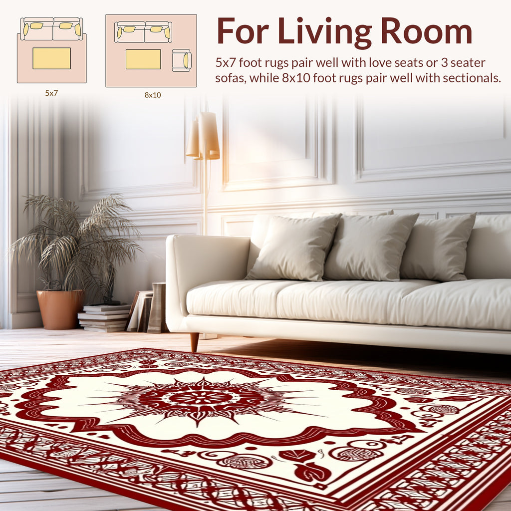 Ornate Mandala Floral Design Rug