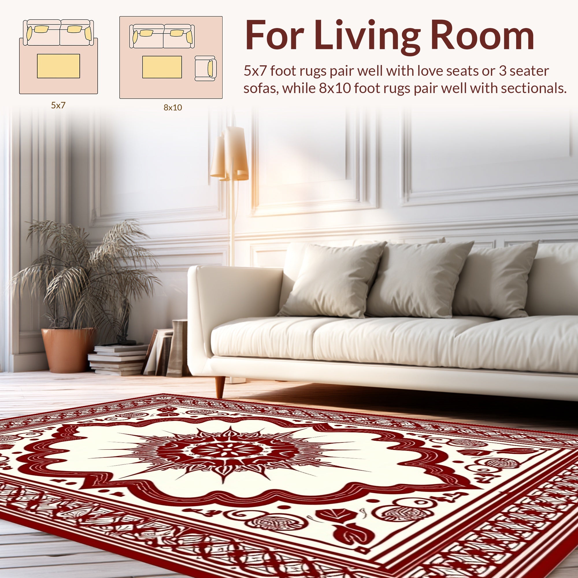 Ornate Mandala Floral Design Rug