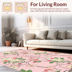 Rose Vine Romantic Floral Design Rug