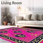 Royal Pink Shield Crest Collage Rug