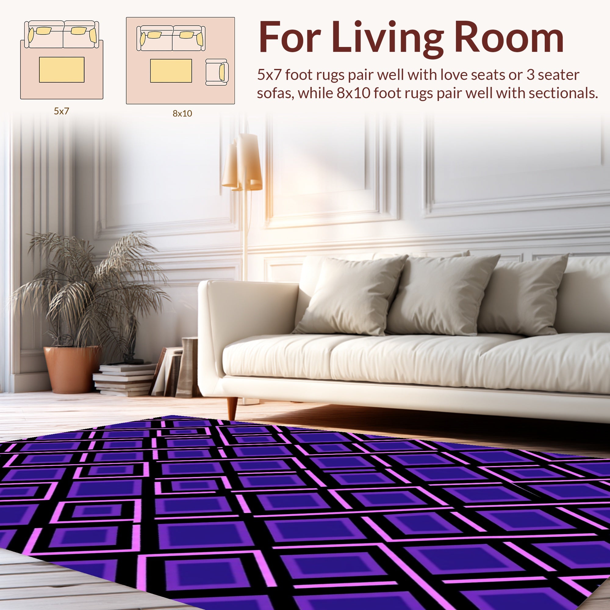 Diamond Intersect Geometric Design Rug