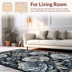 Intricate Floral Scrollwork Damask Rug