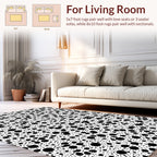 Abstract Black Dot Pattern Rug