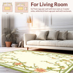 Floral Vine Bordered Naturalistic Design Rug
