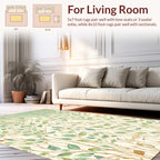 Botanical Watercolor Branches Leaves Design Rug